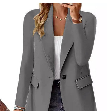 Single-button tailored blazer in grey