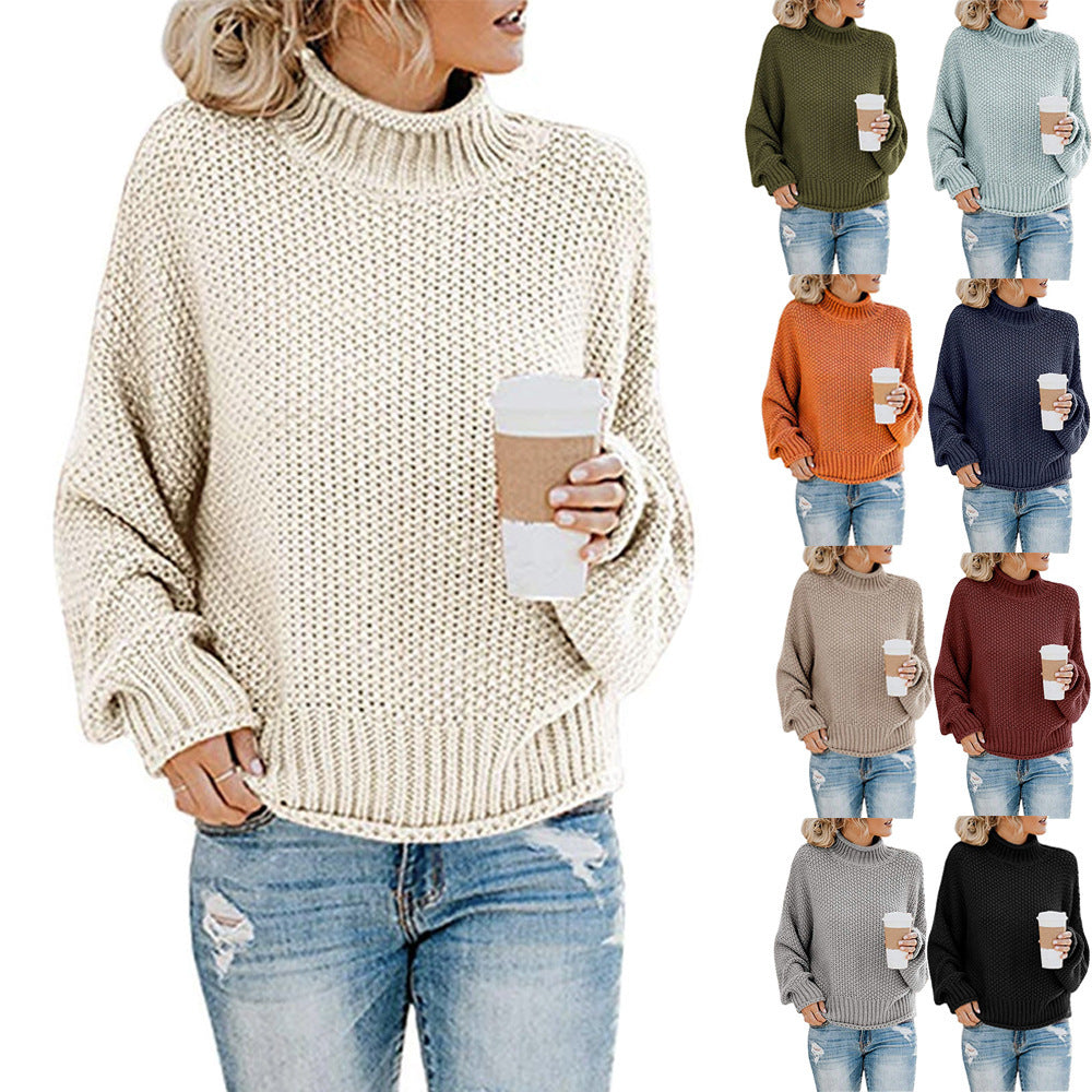 Colour overview of the chunky turtleneck sweater