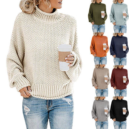 Colour overview of the chunky turtleneck sweater