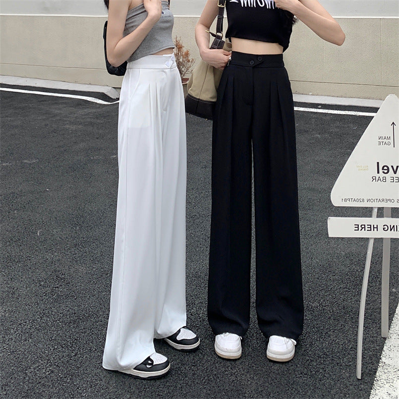 Multi-piece bundle option: High-waist wide-leg trousers