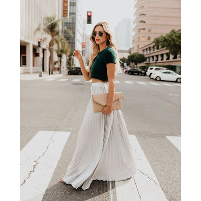 Long flowing maxi skirt in white