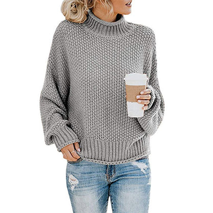 Chunky turtleneck sweater in grey
