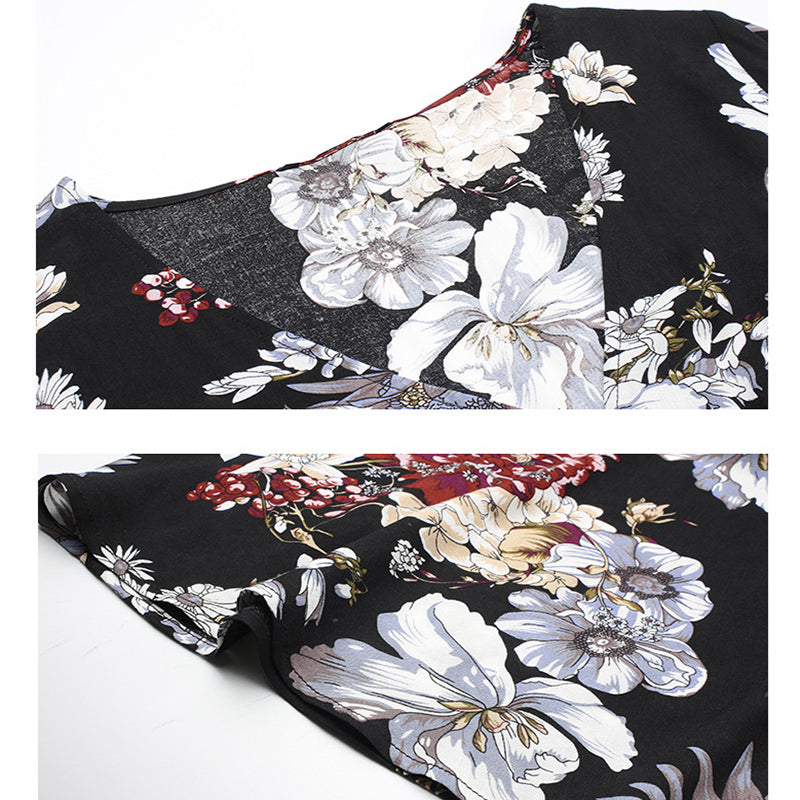 Close-up of the floral print