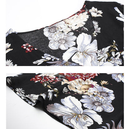 Close-up of the floral print