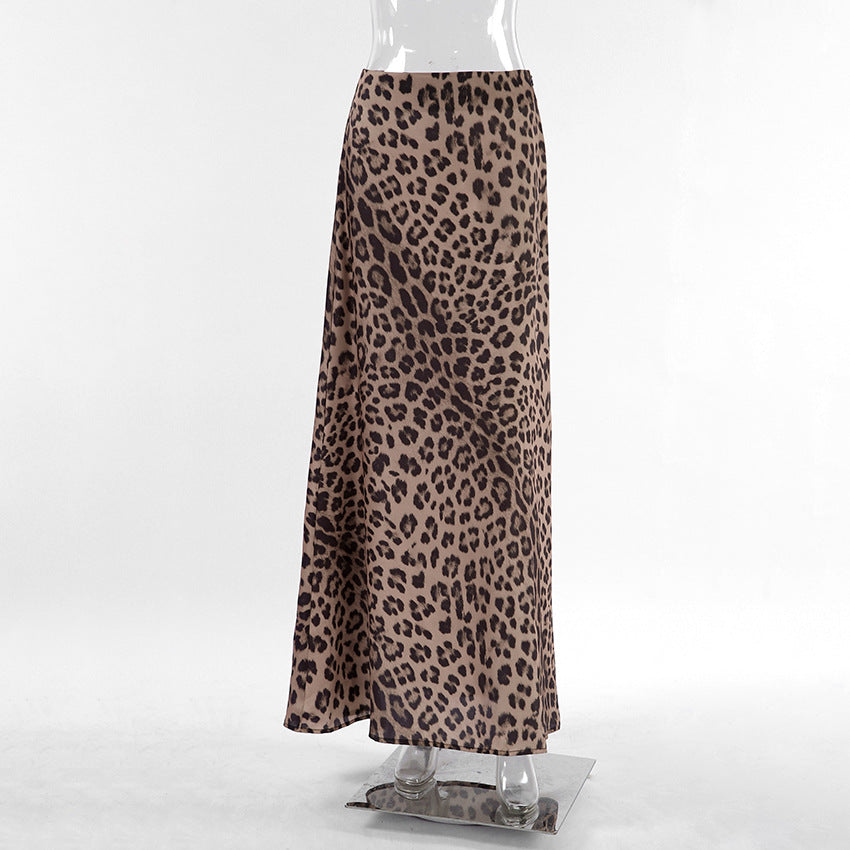 Leopard-print maxi skirt, product view