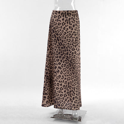 Leopard-print maxi skirt, product view