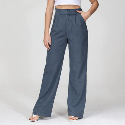 Pleated tailored trousers in slate gray