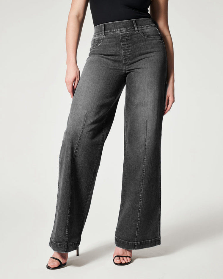 Wide-leg jeans in black