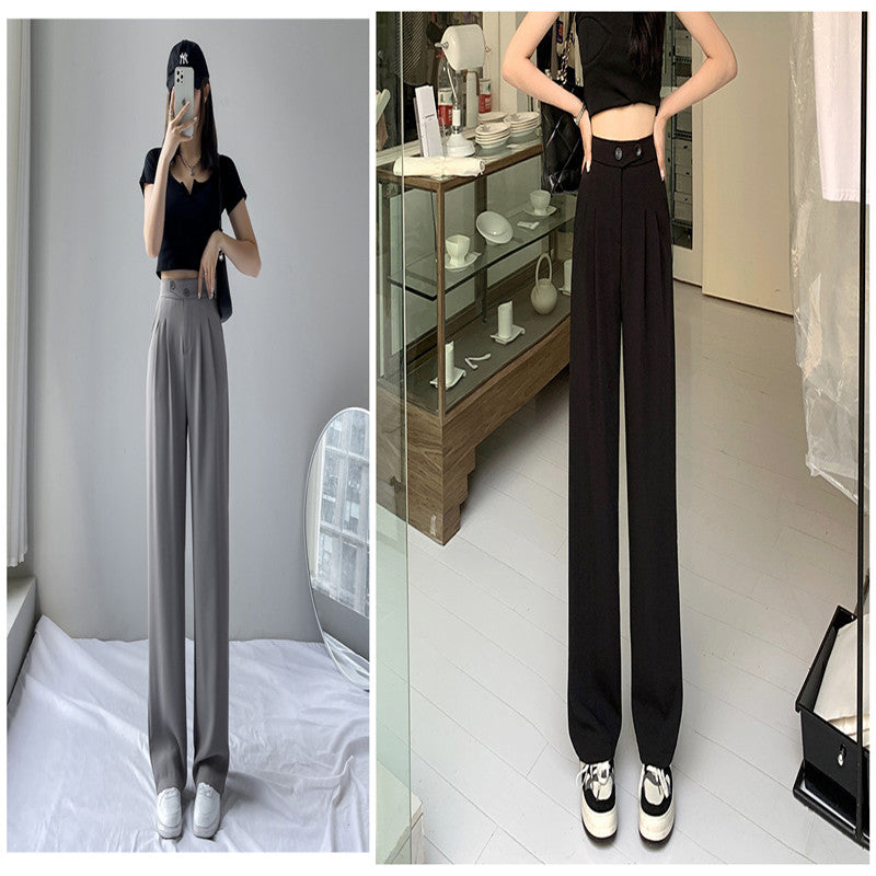 Multi-piece bundle option: High-waist wide-leg trousers