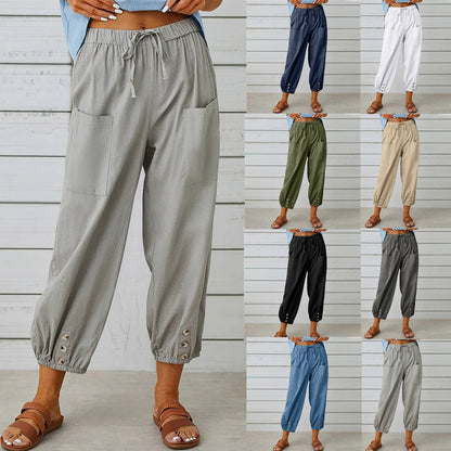 Colour overview of the drawstring tapered trousers
